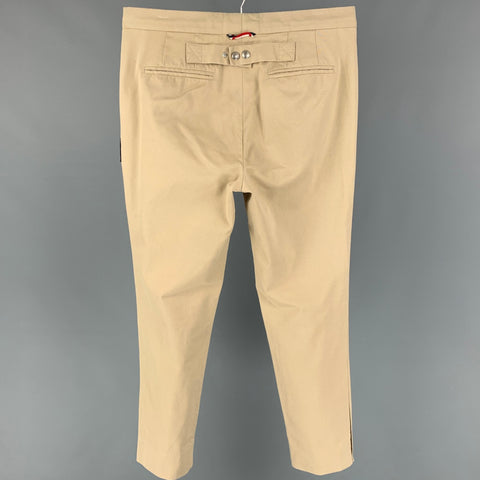 MONCLER Size 32 Khaki Cotton Flat Front Casual Pants