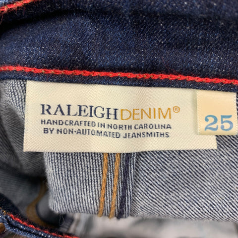 RALEIGH Vaqueros rectos de mezclilla de mezcla de algodón índigo talla 2