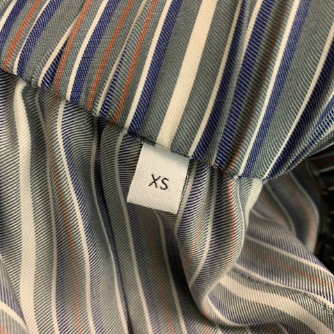 LOEWE Talla 2 Conjunto asimétrico de rayas de seda gris blanco azul