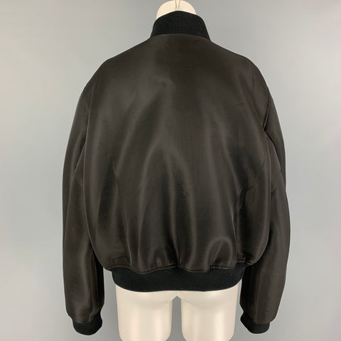 OPENING CEREMONY x Peter Do Taille XXL Noir Blanc Polyester Brillant Varsity Jacket