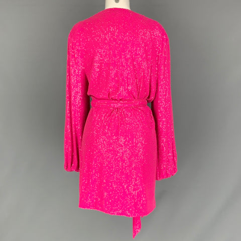 JAY GODFREY Size 8 Pink Polyester Sequined Dress