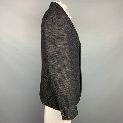 SCOTCH AND SODA Size 44 Black & White Wool / Polyester Sport Coat