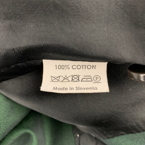 DRIES VAN NOTEN Size 8 Dark Green Cotton Double Breasted Belted Coat