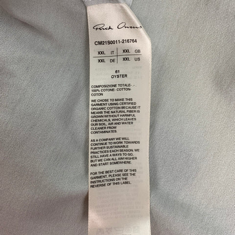RICK OWENS x CHAMPION Size XXL Light Grey Embroidery Cotton Snaps Tank Top