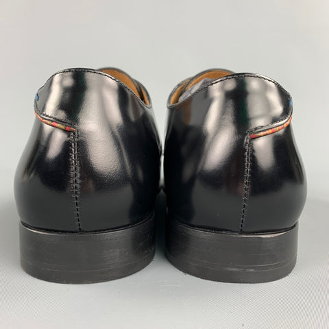 PAUL SMITH Size 12 Black Leather Cap Toe Lace Up Dress Shoes