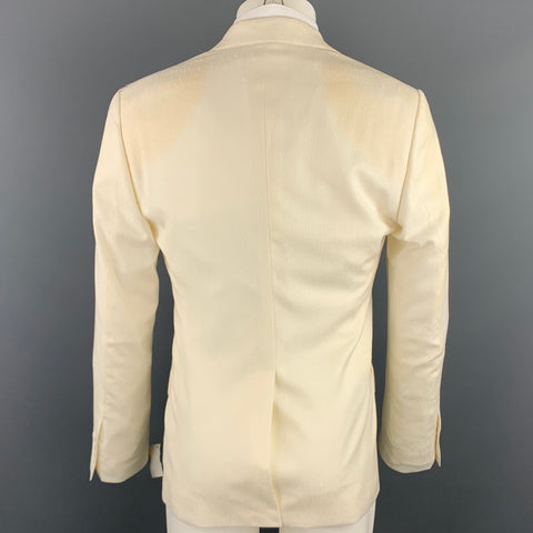 DOLCE & GABBANA Size 38 Regular Cream Textured Wool Sport Coat