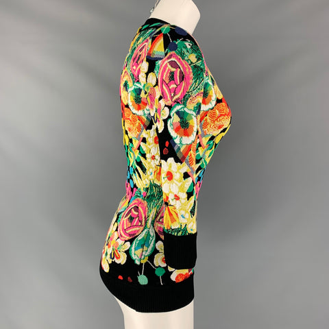 MARY KATRANTZOU Size S Black Multicolour Viscose Elastine Jacquard Pullover