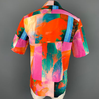 ACNE STUDIOS Size M Multi-Color Print Cotton Camp Short Sleeve Shirt