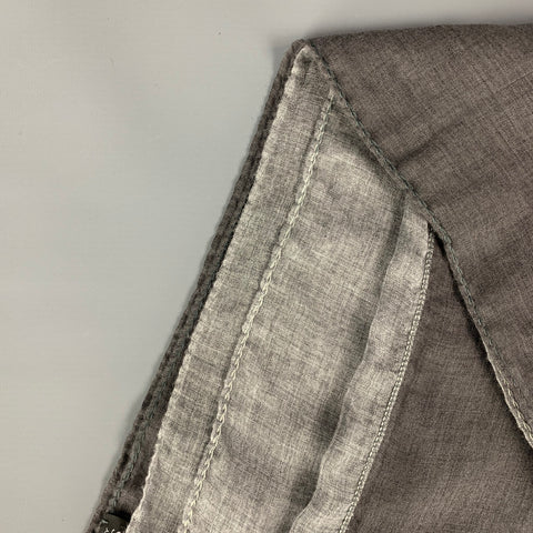 BARNEY'S NEW YORK Gray Color Block Modal Wool Scarf