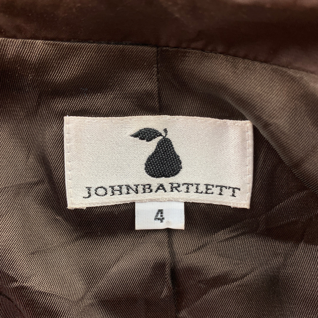 JOHN BARTLETT Size L Brown Cotton / Nylon Zip Up Jacket