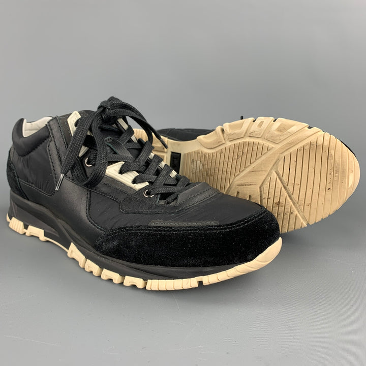 LANVIN Size 8 Black Nylon Lace Up Sneakers