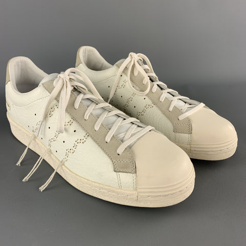 Y's ADIDAS Size 11 White Stitched Leather SUPER POSITION Sneakers