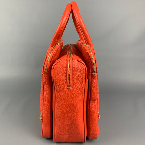 BODHI Red & Gold Quilted Leather Tote Handbag