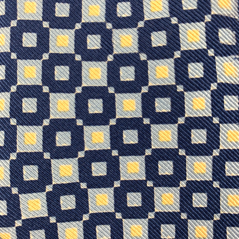 PIATTELLI Blue &  Yellow Checkered Silk Tie