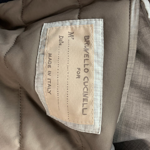 BRUNELLO CUCINELLI Size XL Navy Cashmere Zip Up Fur Collar Jacket
