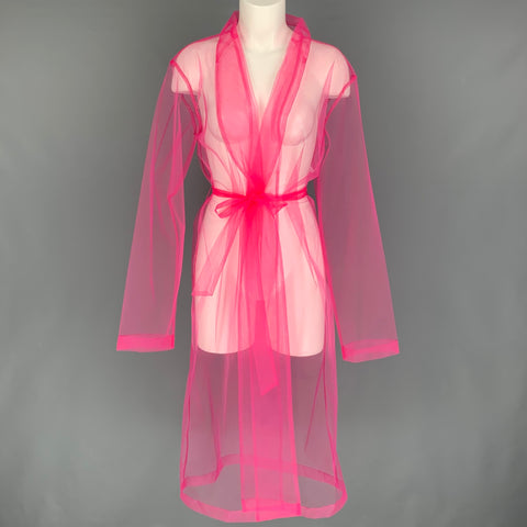 DRIES VAN NOTEN Size M Pink Polyester See Through Belted Coat
