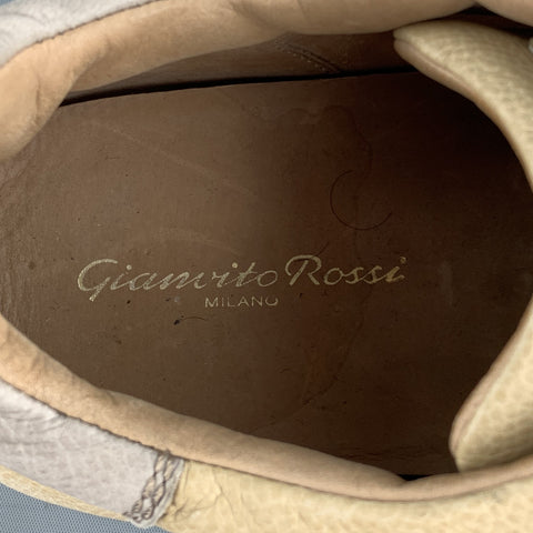 GIANVITO ROSSI Size 8 Taupe Leather Lace Up Sneakers