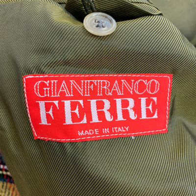 Vintage GIANFRANCO FERRE Size 40 Mustard Multi-Color Plaid Wool Blend Sport Coat