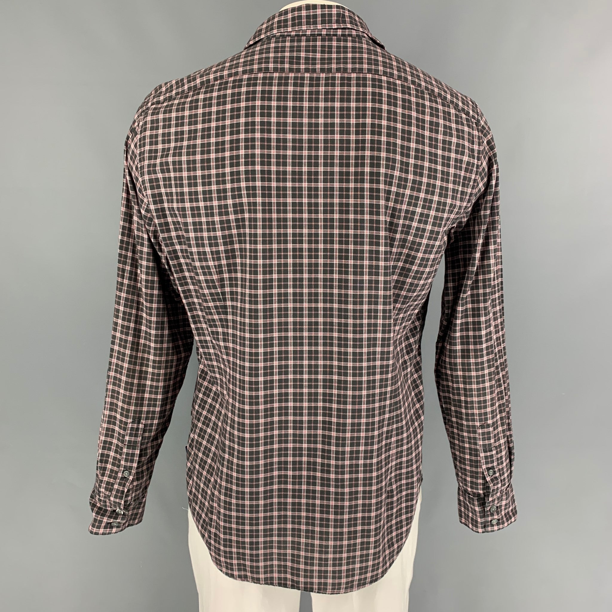 John outlet Varvatos Plaid Button Down L