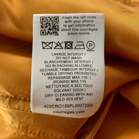 COURREGES Size 4 Orange Polyester Blend Dress