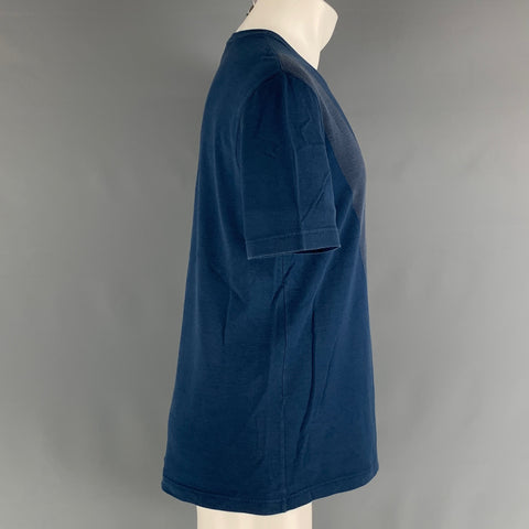 LOUIS VUITTON Size S Blue Grey Cotton Silk Crew-Neck T-shirt