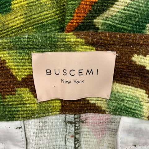 BUSCEMI Size 38 Multi-Color Camo Cotton Technical Tropical Jacket & Shorts