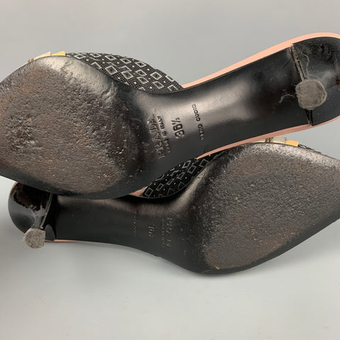 PRADA Taille 6.5 Escarpins à bout pointu en soie marine