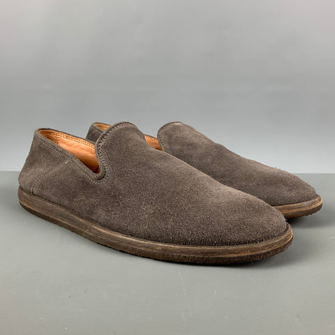 JOHN VARVATOS Size 8 Gray Suede Slippers Loafers