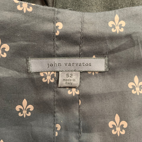 JOHN VARVATOS Talla 42 Chaleco de doble capa de lana a cuadros gris y negro