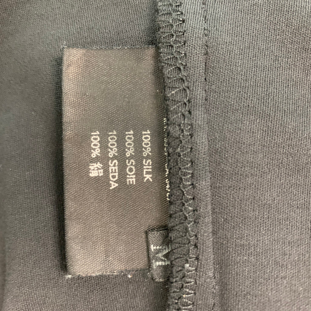 PRADA Camiseta de manga corta de seda negra talla M
