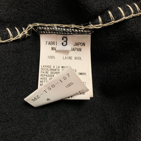 Y's by YOHJI YAMAMOTO Size L Black Contrast Stitch Wool Crew-Neck Pullover