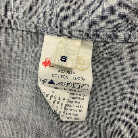 45rpm Size XL Light Gray Heather Cotton Button Down Short Sleeve Shirt