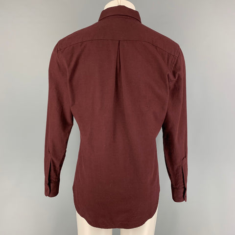 NAKED AND FAMOUS Size M Burgundy Cotton Long Sleeve Shirt