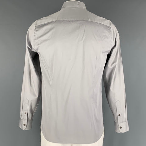 TED BAKER Size L Grey Cotton Elastane Long Sleeve Shirt