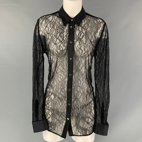 EQUIPMENT Size M Black Lace Button Up Shirt