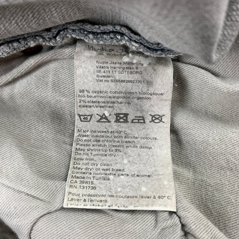 NUDIE JEANS Size 31 Grey Denim Skinny Zip Fly Jeans