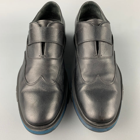 SALVATORE FERRAGAMO Size 12 Black Leather Monk Strap Loafers