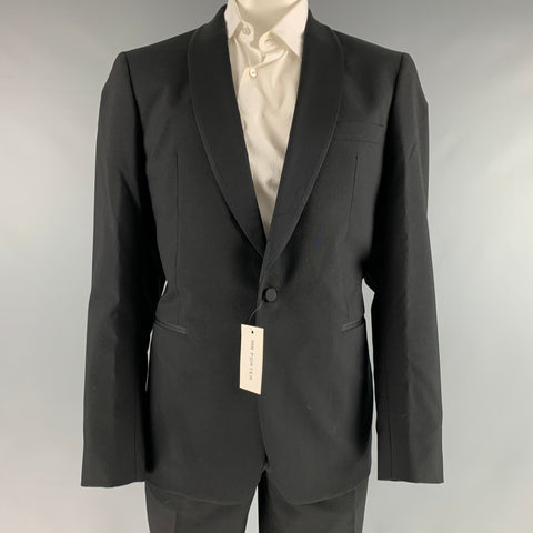 MR P. Taille 46 Tuxedo à col châle en laine unie noire