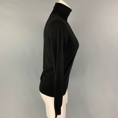 RALPH LAUREN Black Label Size M Black Merino Wool Turtleneck Sweater