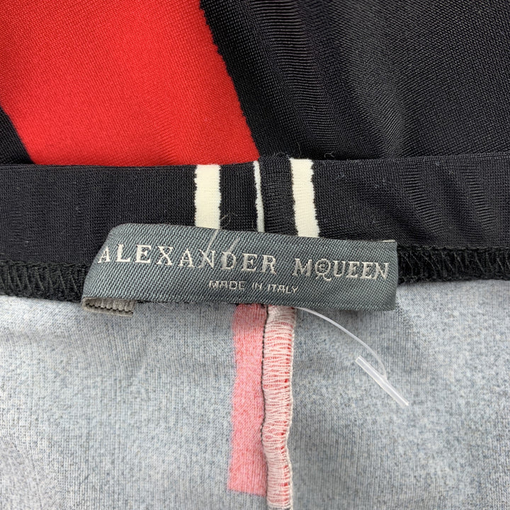 ALEXANDER MCQUEEN Size L Black & Red Polyamide / Eastane Leggings