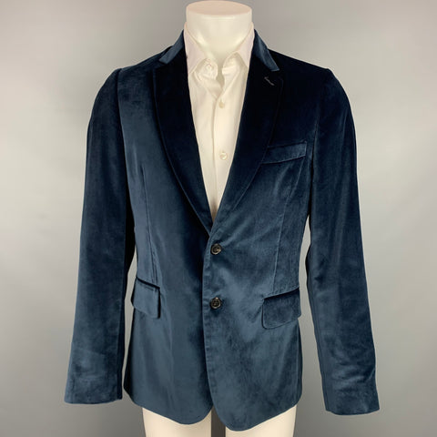 PAUL SMITH Soho Fit Size 40 Regular Navy Velvet Notch Lapel Sport Coat