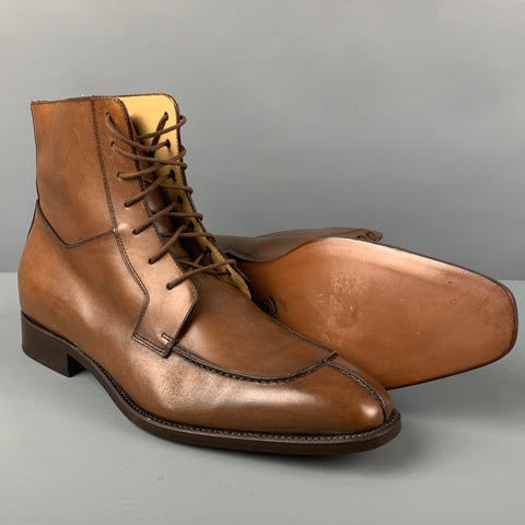 PAUL STUART Size 11 Brown Antique Leather Split Toe Boots