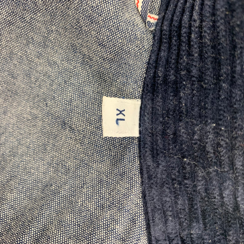 TINTORIA MATTEI Size XL Navy Corduroy Cotton Shirt Jacket