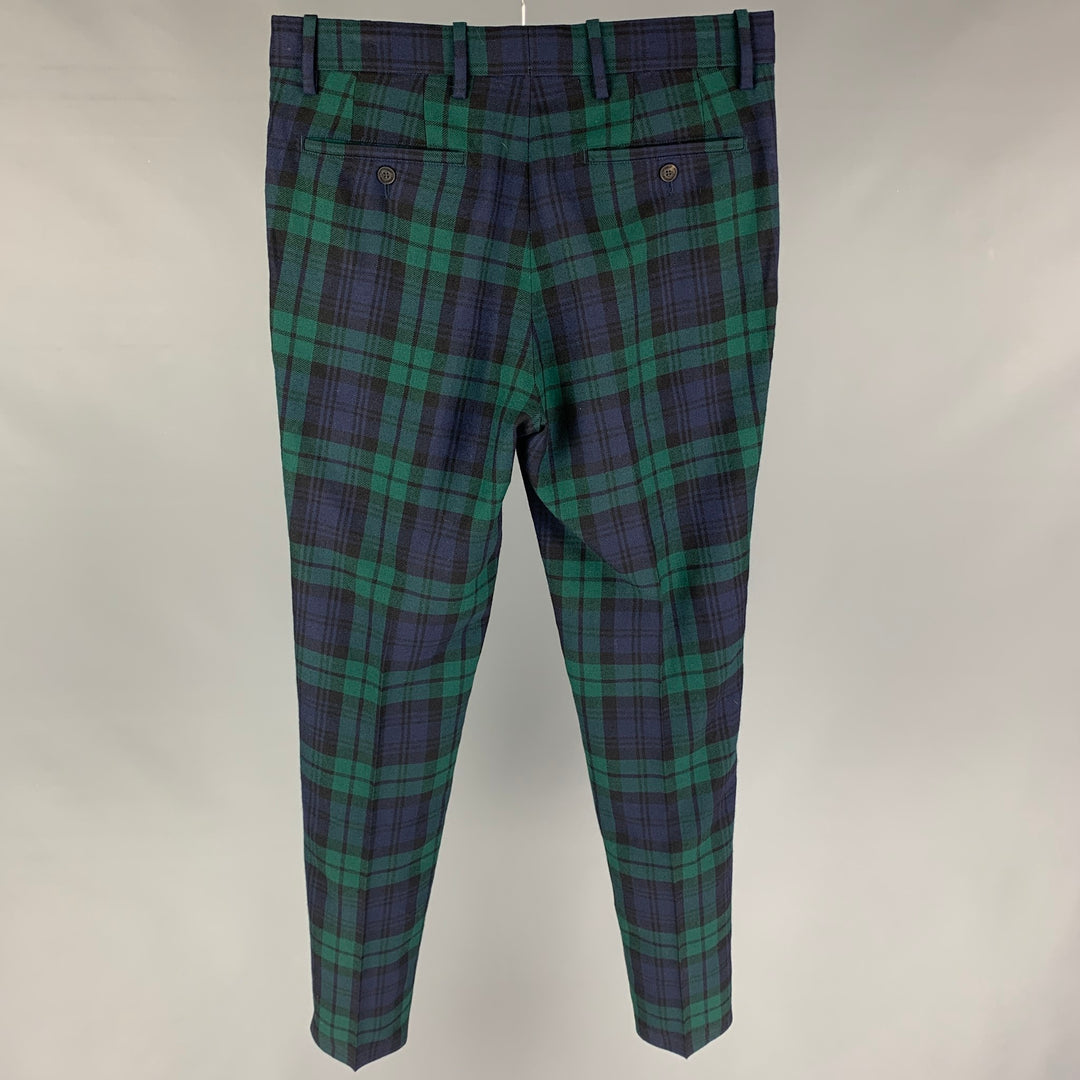 BURBERRY BLACK LABEL Size 32 Green Black Navy Blackwatch Plaid Dress P –  Sui Generis Designer Consignment