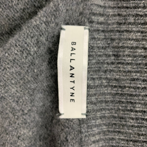 BALLANTYNE Size M Grey Fuchsia Vertical Stripe Wool Zip Up Cardigan