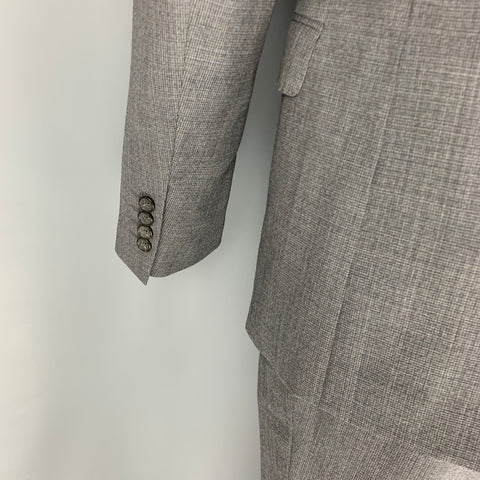 LANVIN Size 38 Grey Grid Wool Notch Lapel Suit