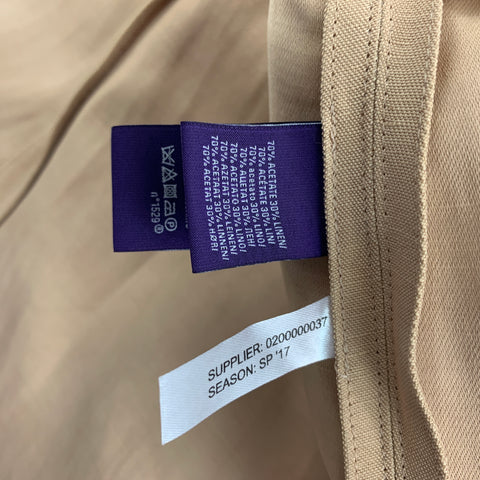 Colección RALPH LAUREN Talla 8 Vestido con broches en mezcla de acetato beige