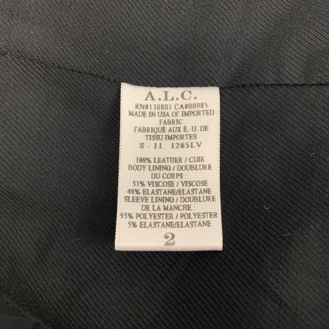 Chaqueta motera de cuero metalizado plateado talla S ALC