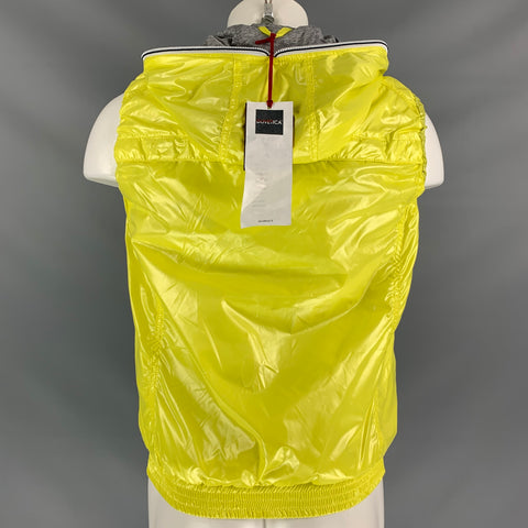 DUVETICA Size S Yellow & Grey Polyamide / Cotton Hooded Vest