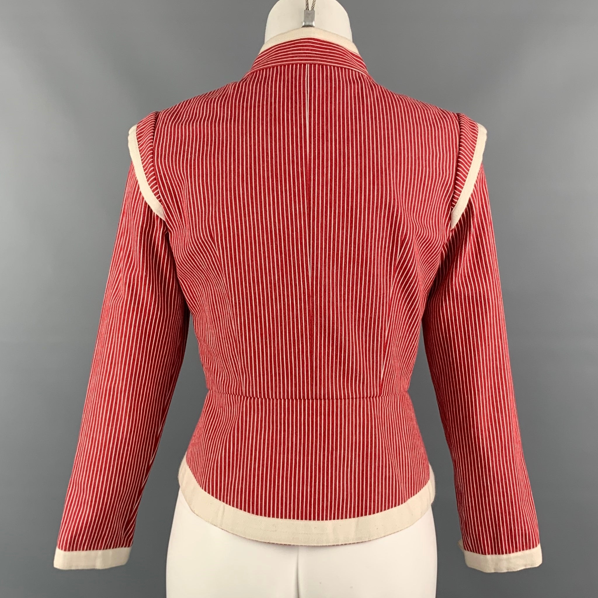 VIVIENNE WESTWOOD RED LABEL Size 2 Red & White Stripe Cotton